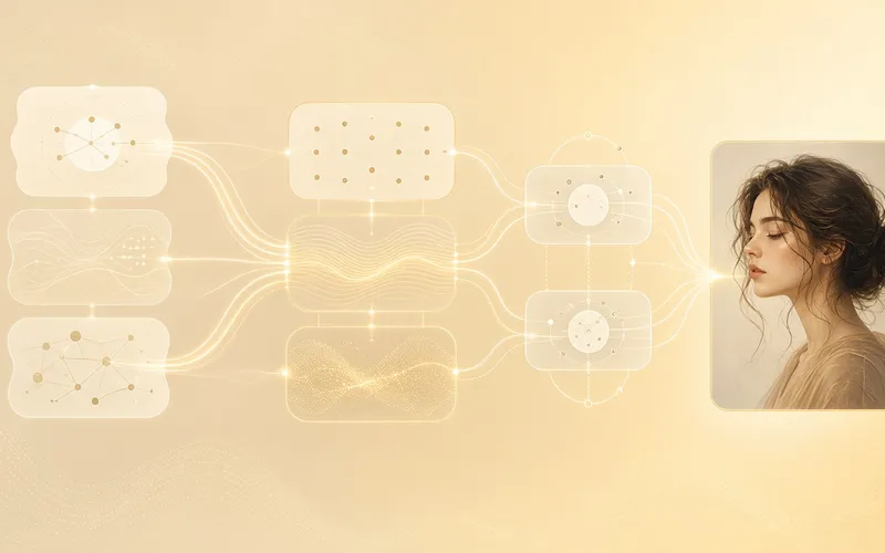 Nano Banana 2 与 Gemini 3.1 Flash Image 技术架构示意:理解、生成与对话精修链路